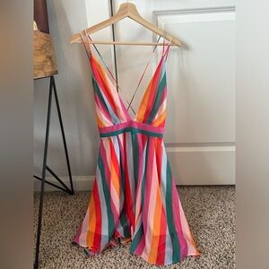 Multi-colored striped dress